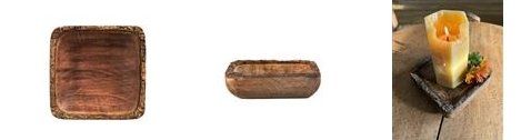 Artisan Wood Bark Square Bowl 7Lx7Wx1.5H