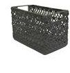 Crochet Wire Frame Basket/ Grey