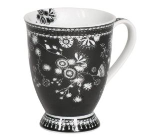 Large Mug - Flower Black Set of 6 (Black Birdy)