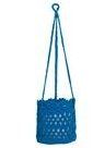 Mode Crochet 6" Hanging Basket/ Cobalt Blue