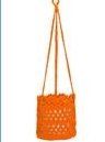 Mode Crochet 6" Hanging Basket/ Orange