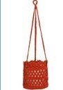 Mode Crochet 6" Hanging Basket/ Ruby Red