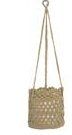 Mode Crochet 6" Hanging Basket/ Tan