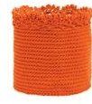 Modé Crochet Basket w/ Edging - Medium Round/ Orange