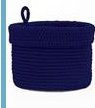 Modé Crochet Basket w/ Loop - Large Round/ Navy