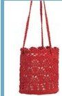 Mode Crochet 8" Hanging Basket Set of 2/ Ruby Red