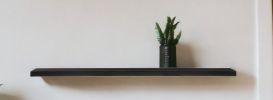 Black Wooden Wall Mounted Floating Shelf