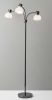 Black Three Light Tree Floor Lamp
