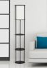 NEW Black Wood Finish Floor Lamp