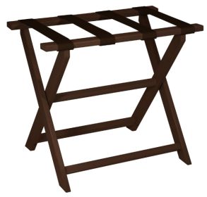 Earth Friendly Brown Folding Luggage Rack With Brown Straps