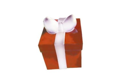 Fiberglass Giftbox Red Box, White Bow - 18"x18"x22"