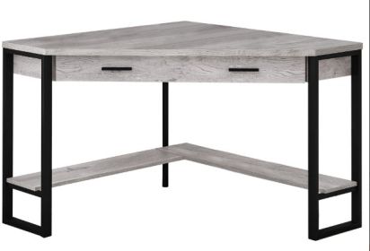 42" Gray and Black Corner Computer Desk