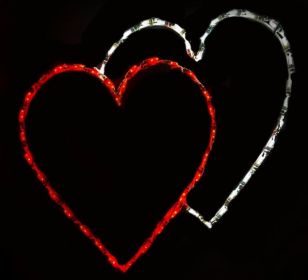 Double Heart Red & White