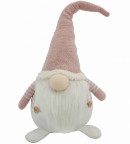 White and Pink Stripe Chubby Gnome