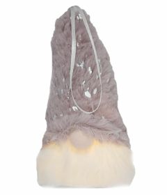 Fluffy Pink and Silver Hanging Light Up Gnome