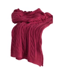 Red Knitted 100% Cotton Throw Blanket