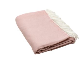 Pastel Pink Soft Acrylic Herringbone Throw Blanket