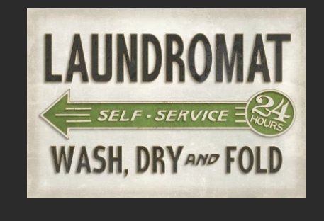 Vintage Vinyl Laundromat White