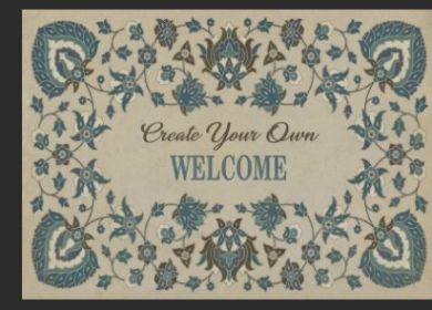 Arabic Floral Customized The Breezes at Dawn (Option: Tan,Blue, size: 14x20)